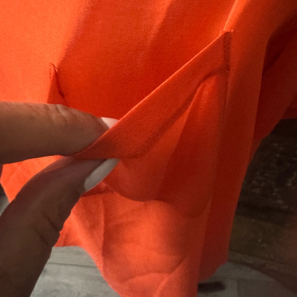 Vince Orange Boxy Short Sleeve silk T-Shirt M - Picture 5 of 8